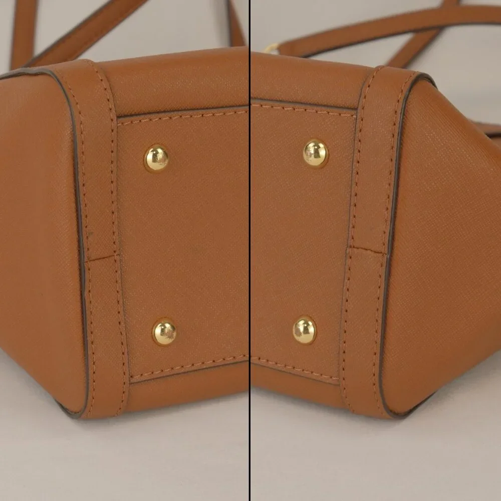 Lauren Ralph Lauren Clare Cross Hatch Leather Slim Tote, Brown